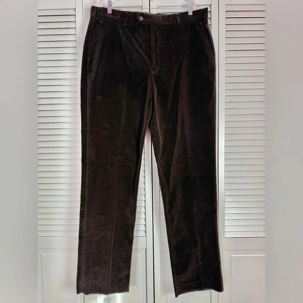Brooks Brothers Men’s Corduroy Cotton Dark Brown Pants Festive Size 40 NWT